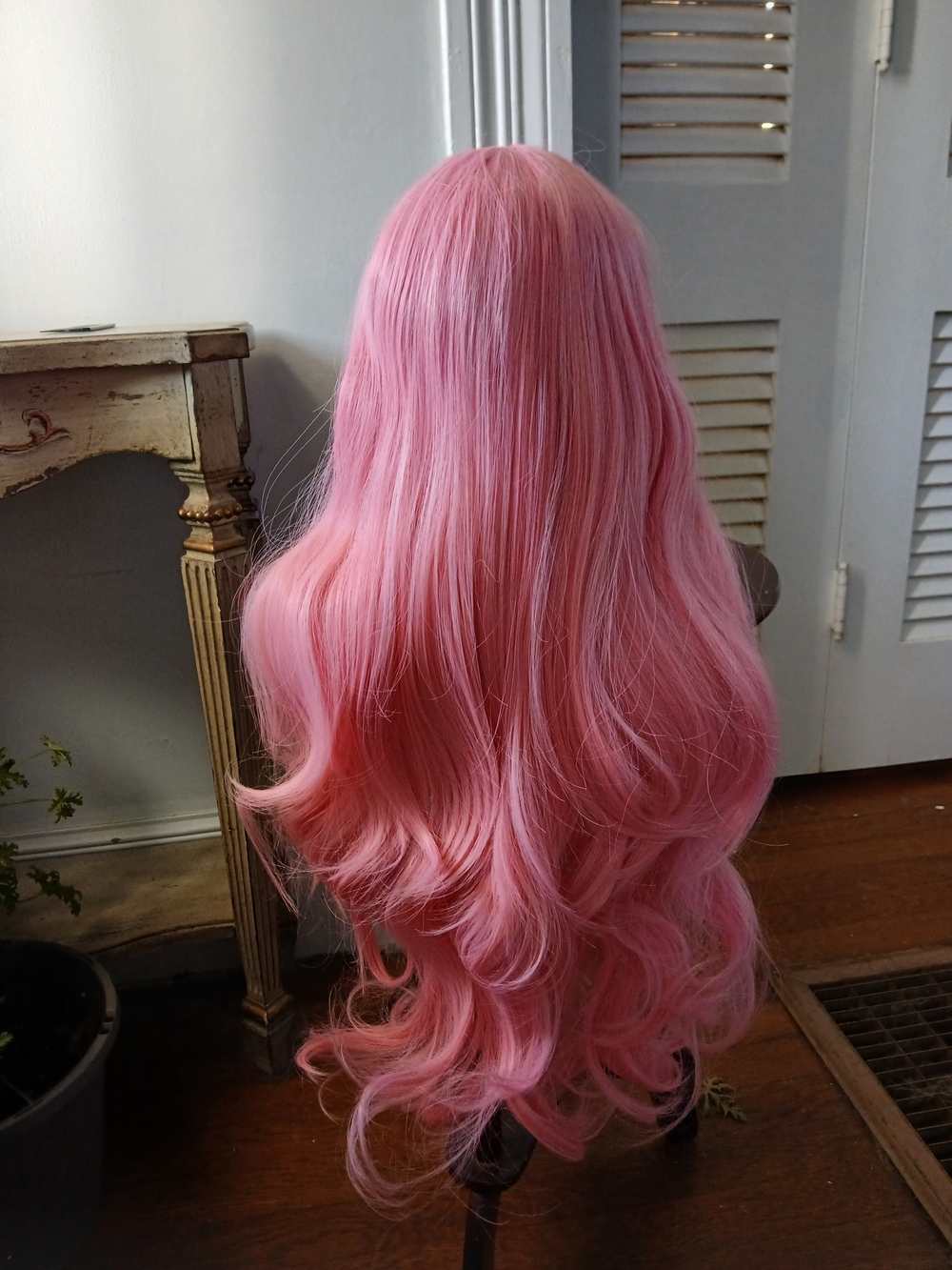 Long Pink Wavy Women's Wig - Unbranded